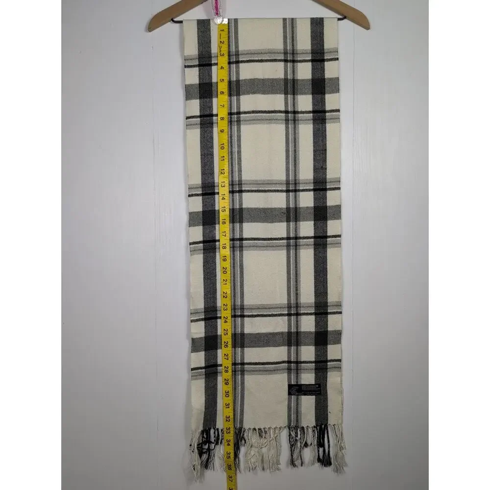 Italy Design Cashmere Blend Scarf Unisex Multicolor Plaid Fringe Soft Wrap Shawl